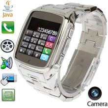 TW810 Silver, Sturdy Stainless Steel GSM Touch Screen Watch Mobile Phone Camera JAVA Bluetooth Single SIM Quad Band