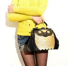 2014 fashion brand new small owl bag ladies pu leather solid handbags women s retro messenger