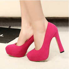 2014 Thick Heel High heeled Shoes Woman Fashion OL Platform Women Pumps Dress Shoes Ladies Female