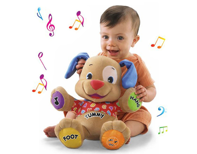 Free Shipping Fisher Dog Toys Baby Musical Plush Toys Dog Singing