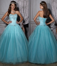 2014 P Baby Blue Beading Sweetheart Sleeveless Ball Gown Organza Floor Length Lace up Quinceanera Dresses Custom Size Q22