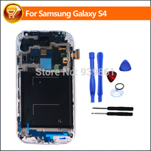 Free shipping LCD Screen Display Digitizer Frame Assembly For Samsung Galaxy S4 IV i9500 white Original