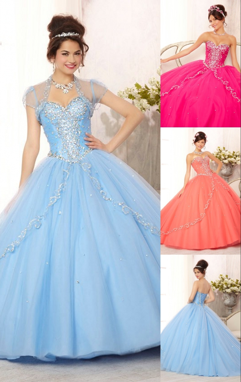 2014 3 Colour Quinceanera Dresses Sweetheart Sleeveless Ball Gown Lace up Floor Length Organza Free Jacket
