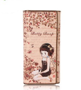 Free shipping 2014 fashion Betty Boop bifold cartoon wallet women s leather long design wallet female
