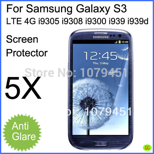 5pcs Andriod Phone Samsung Galaxy S3 LTE 4G i9305 i939 i939d i9308 i9300 screen protector matte