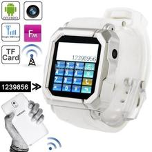 i900 White, 1.54 inch OLED Touch Screen Smart Bluetooth Watch Mobile Phone with FM , Support Smartphone and TF Card