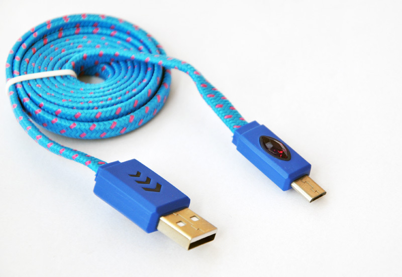 Купить Micro usb кабель данных вязать дыхание lightlight, испуская ...