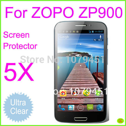 5pcs Free Shipping Android Mobile Phone ZOPO 900 Screen Protector Ultra Clear LCD Protective Film For