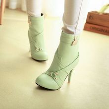Spring and autumn velvet martin boots rhinestone platform stiletto all-match boots