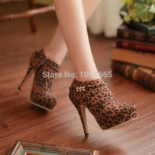 2014 new listing women pumps sexy leopard high heeled shoes summer boots skeleton thin heel women
