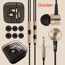 100% New Fashion XIAOMI Piston Earphone Gold Headphone Headset with Remote Mic for MI2 MI2S MI2A Mi1S M1 Phones Free Shipping