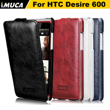 New Original genuine brand IMUCA cell phone accessories Back Cover Case flip leather for HTC Desire 600 Dual Sim mobile phone