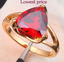 Royal Garnet Red crystal 18K Gold Plated Health Fashion Jewelry Nickel Lead Free Golden Element Rings