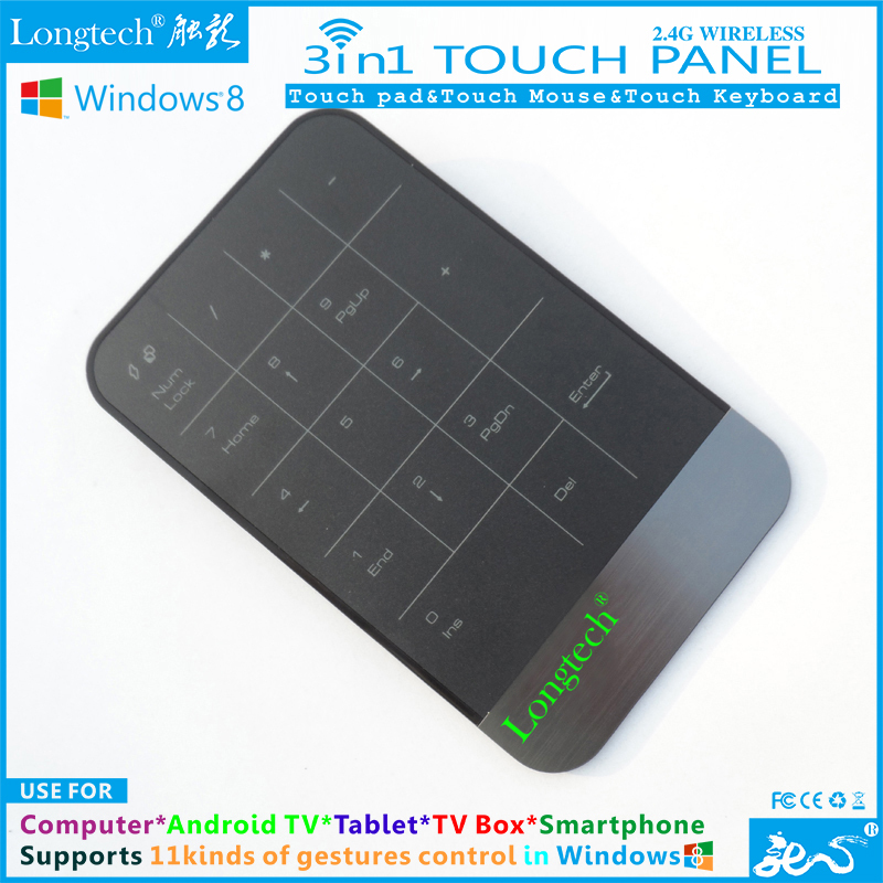 New Arrival 2 4Ghz Wireless Touchable Keyboard Mouse touch pad for Windows 8 7 Linux Mac