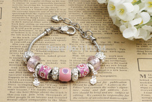 Fast Shipping European Style 925 Silver Charm Bracelets With Murano Glass Beads pandora beads bracelet MP014