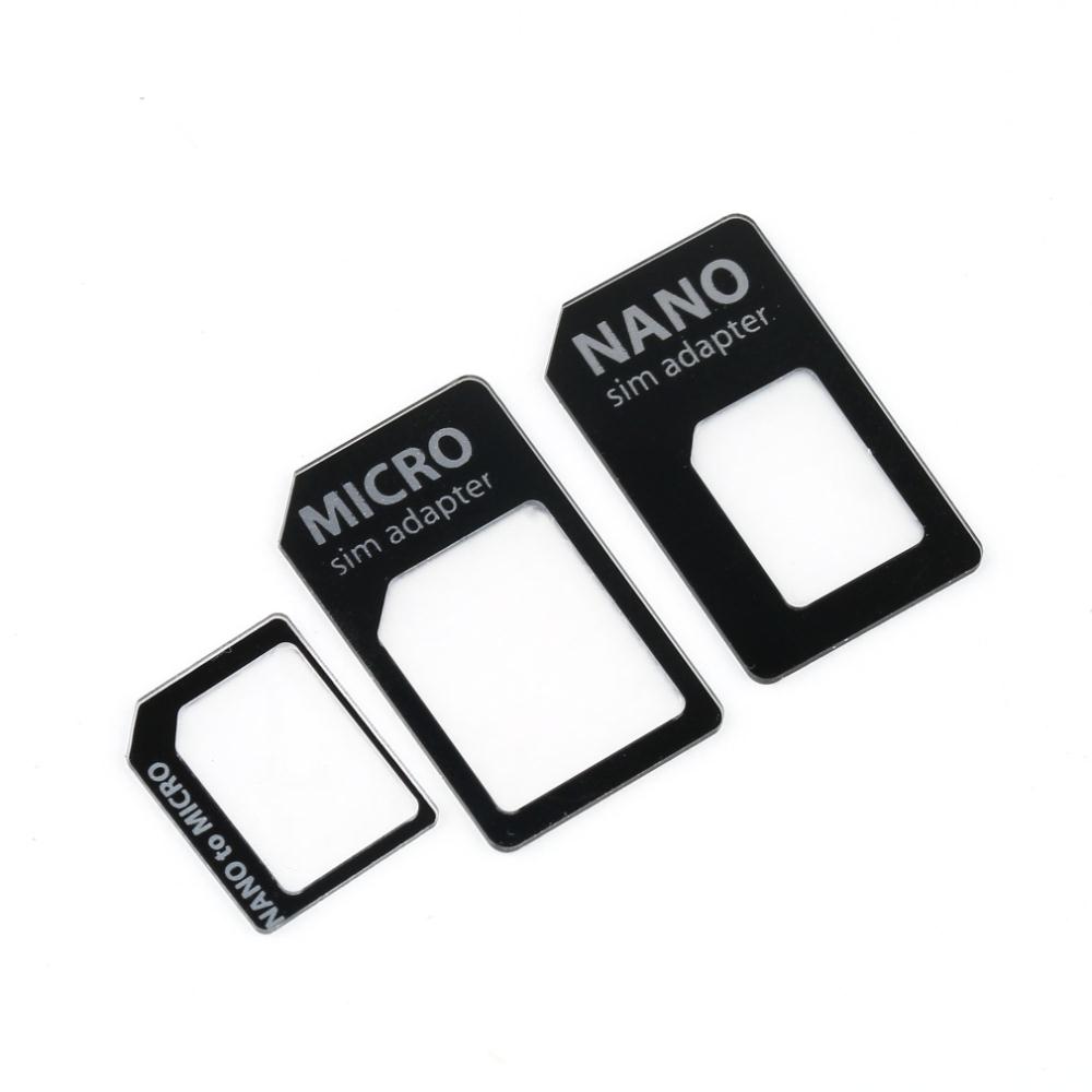 SIM MICROSIM Adaptor Adapter 3 in 1 for Nano SIM to Micro Standard for Apple for