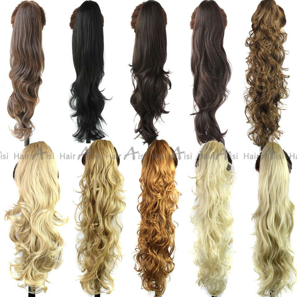 Curly Wavy Claw Drawstring Clip False Ponytail natural Hair Extension ...