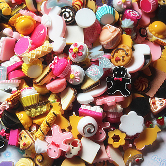 Free shipping Mixed Designs styles 15 23mm Resin Candy Sweet Food Kawaii Cabochons Jewelry Mobile Phone