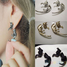 1 PCS Popular Long Tail Small Leopard Cat Puncture Girls And Boys Stud Earrings for Men Women