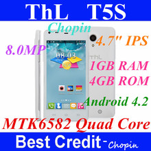 In stock new Original THL T6S 1G RAM 8G ROM mobile phone MTK6582M Quad Core 1