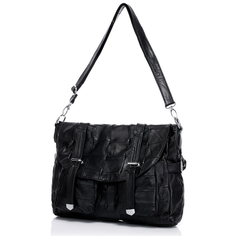 Bags Limited 2015 Korean Version of The New Spring And Summer Stitching Sheepskin Leather Large Handbag