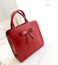 2014 New Small genuine leather cowhide women s bow bag sweet gentlewomen shoulder handbag messenger bags