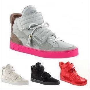 Hot sale Loves shoes high top Casual shoes real leather kanye west tassel Velcro platform sneakers
