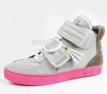 Hot sale Loves shoes high top Casual shoes real leather kanye west tassel Velcro platform sneakers