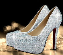 2013 Fashion Rhinestone High Heels Shoes, Women’s Wedding Shoes, Crystal Decoration,Large Size 34-41