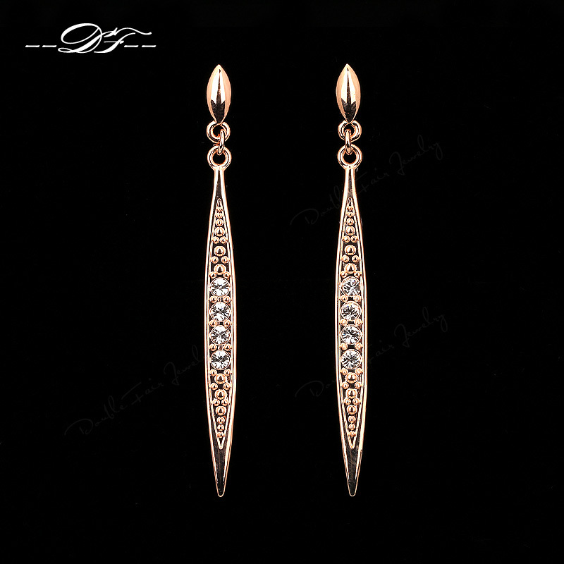 Hot Sale Vintage CZ Diamond Stud Earrings Wholesale 18K Gold Platinum Plated Fashion Crystal Wedding Jewelry