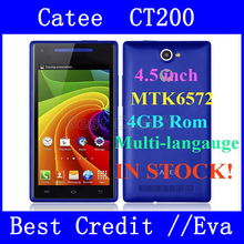 Original Catee CT200 MTK6572 dual core Android 4.2 mobile Phone 4.5″ capacitive screen 3G WCDMA GSM bluetooth Russian menu/Eva