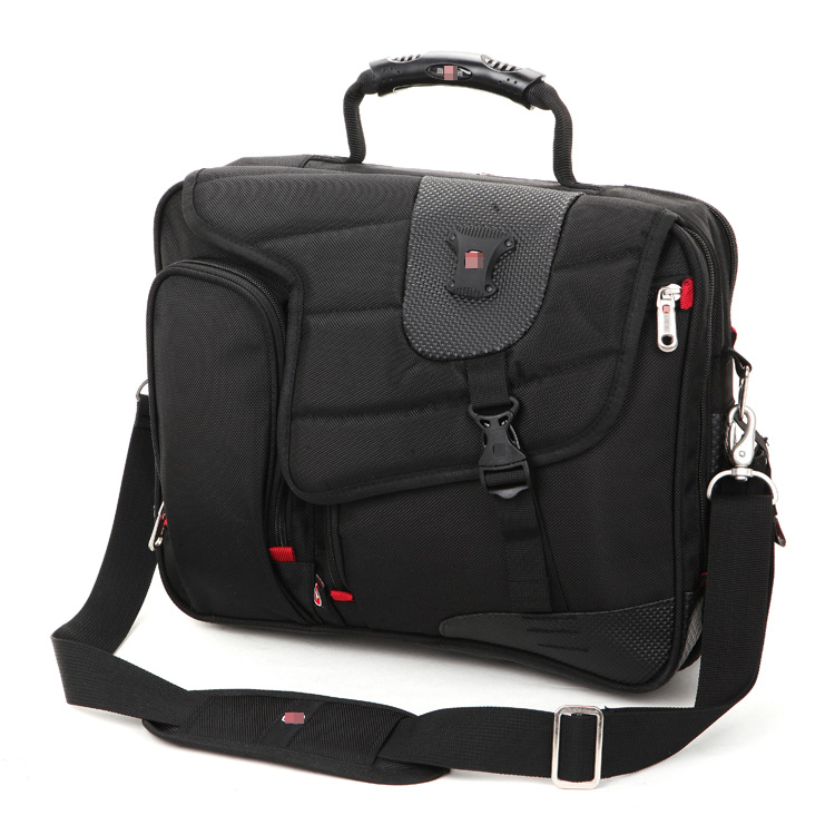 Black bag briefcase computer bag laptop shoulder bag Shoulder Messenger mobile business Multi pocket design