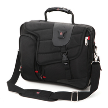 Black zipper bag briefcase computer bag laptop shoulder bag Shoulder Messenger mobile business