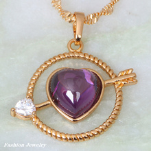 Cupid of Love 18K Yellow gold plated Fashion Jewelry Amethyst Necklaces pendants P201