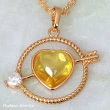 Cupid of Love 18K Yellow gold plated Fashion Jewelry Morganite Necklaces pendants P200
