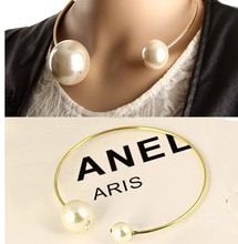 Fashion fashion size double slider pearl accessories jewelry short design necklace female collapsibility bracelet