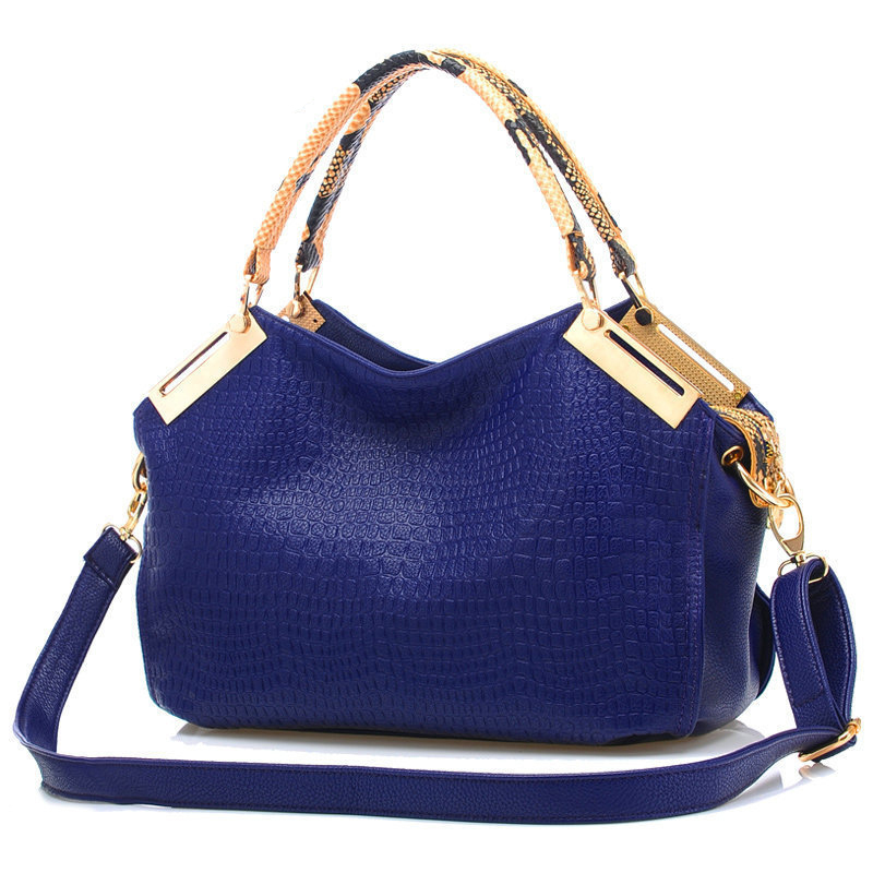 new bolsas femininas 2015 Fashion Women Grace PU Stone Grain Classic Handbags Lady Crocodile Shoulder Bags