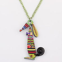 2pcs lot Wholesale colorful dog lovely cute pendant necklaces fashion girl acrylics necklace pendant for woman