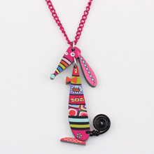 2pcs lot Wholesale colorful dog lovely cute pendant necklaces fashion girl acrylics necklace pendant for woman