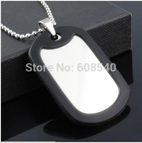 Military Dog Tag Aluminum Embossed Pet ID Silencers stainless steel jewelry pendants necklaces for men AE01001