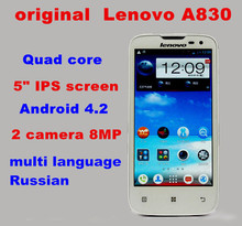 original Lenovo A830 cell phone 5 IPS android 4 2 Quad core 4GB ROM 1GB RAM