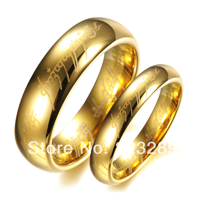 2PCS-Titanium-Wedding-LOTR-Lord-of-the-Rings-Engagement-Multiple-Sizes ...