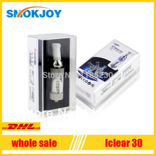 DHL free shipping 2014 new product innokin atomizing 3.0ml 360 rotatable glass iclear 30 atomizer with acrylic package
