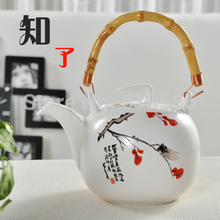 limited 950ml big ceramic teapots chinese porcelain kung fu tea set household drinkware stainless infuser pot