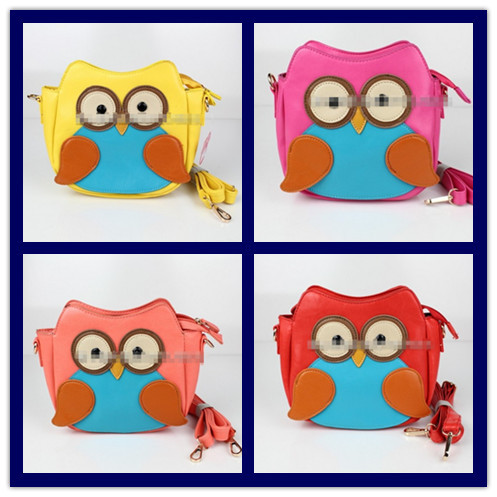 Children s Leather Owl Shoulder Bags Girl s Cartoon Small Handbags Kid s Cute Purse Womens