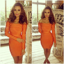 2014 new style High Quality Mini Good Elastic Slash neck Full Women Sexy Ladies Party night