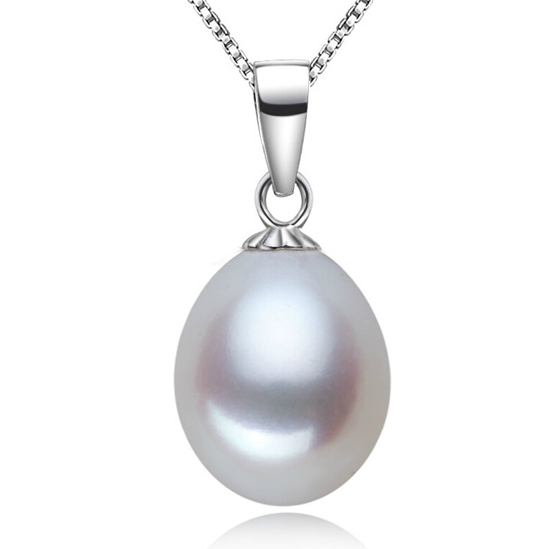 Simple Real Natural Freshwater Pearl Necklace Pendant For Women Ladies Girls Fashion Jewelry Genuine 925 Pure