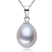 Simple Real Natural Freshwater Pearl Necklace & Pendant For Women/Ladies/Girls Fashion Jewelry Genuine 925 Pure Sterling Silver