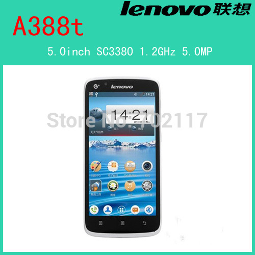 Original Lenovo A388T 5inch TFT Quad core Single SIM phone Android 4 1 WIFI 5 0MP
