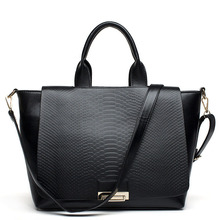 Hot sale! 2014 new fashion leather bag high quality brand design hard snake skin handbag women messenger bag black freeshipLS58